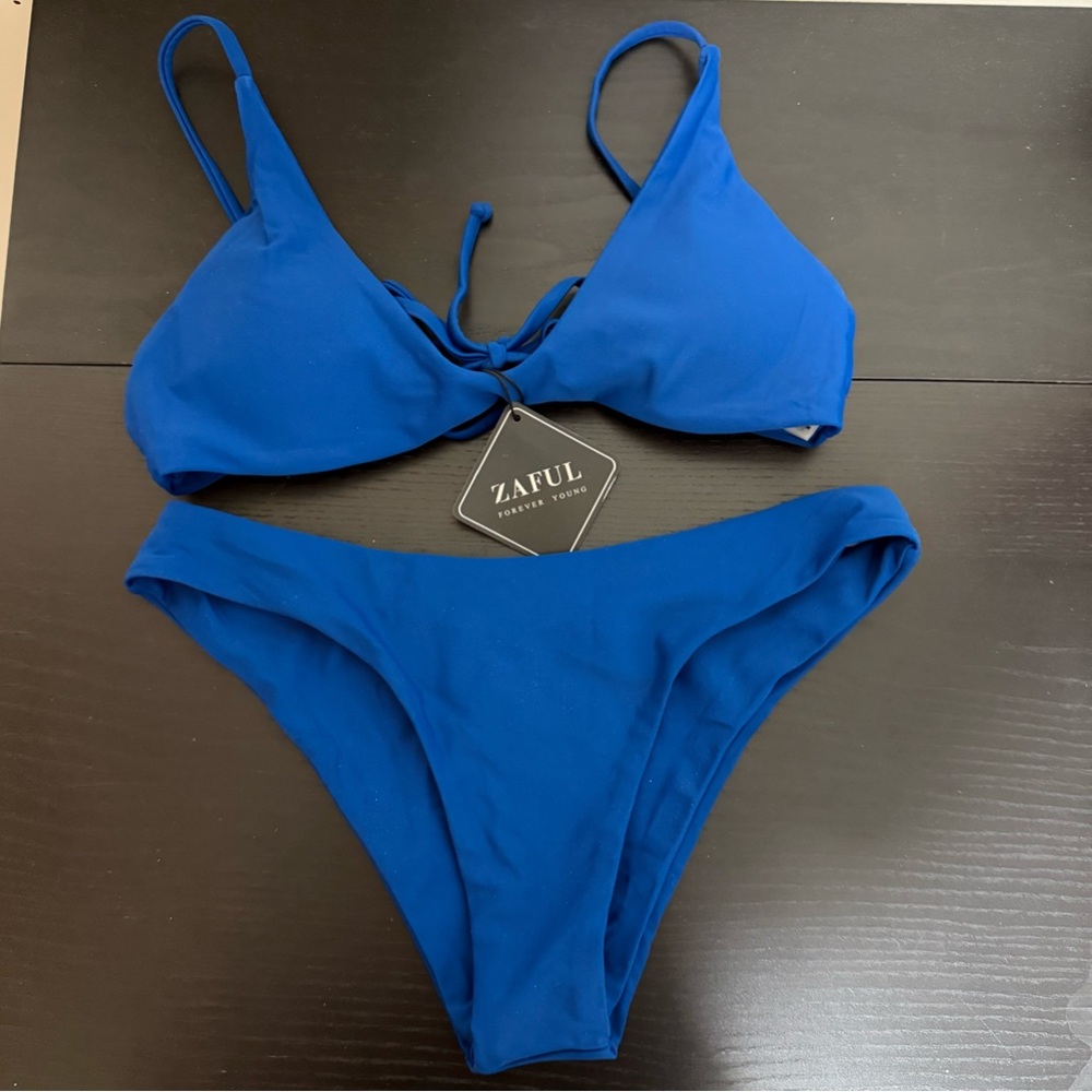 [3 for $15] New with tag Zaful Blue Bikinis 2 piece Size Small 4